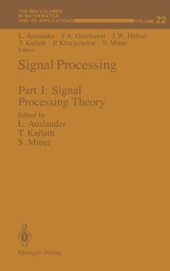 Couverture de l’ouvrage Signal Processing