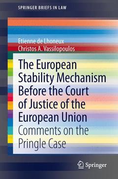 Cover of the book The European Stability Mechanism before the Court of Justice of the European Union
