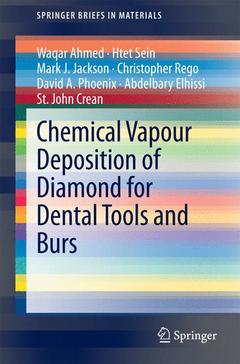 Couverture de l’ouvrage Chemical Vapour Deposition of Diamond for Dental Tools and Burs