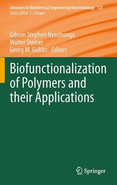 Couverture de l’ouvrage Biofunctionalization of Polymers and their Applications
