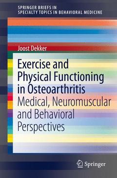 Couverture de l’ouvrage Exercise and Physical Functioning in Osteoarthritis