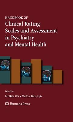Couverture de l’ouvrage Handbook of Clinical Rating Scales and Assessment in Psychiatry and Mental Health