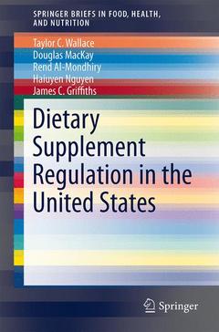 Couverture de l’ouvrage Dietary Supplement Regulation in the United States
