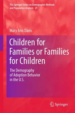 Couverture de l’ouvrage Children for Families or Families for Children
