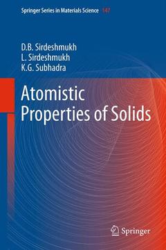 Couverture de l’ouvrage Atomistic Properties of Solids