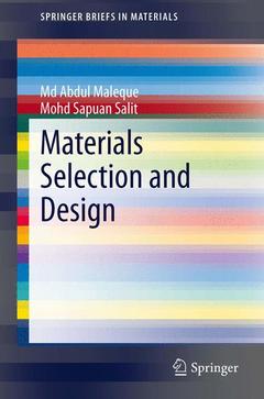 Couverture de l’ouvrage Materials Selection and Design