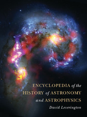 Couverture de l’ouvrage Encyclopedia of the History of Astronomy and Astrophysics