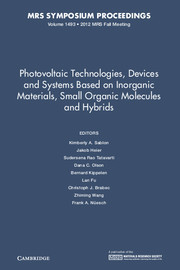 Cover of the book Photovoltaic Technologies, Devices and Systems Based on Inorganic Materials, Small Organic Molecules and Hybrids: Volume 1493