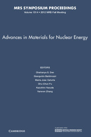 Cover of the book Advances in Materials for Nuclear Energy: Volume 1514