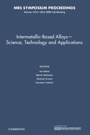 Couverture de l’ouvrage Intermetallic-Based Alloys - Science, Technology and Applications