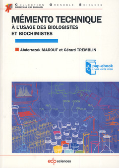 Couverture de l’ouvrage Mémento technique à l'usage des biologistes et biochimistes