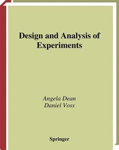 Couverture de l’ouvrage Design and Analysis of Experiments