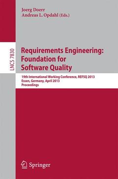 Couverture de l’ouvrage Requirements Engineering: Foundation for Software Quality