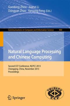 Couverture de l’ouvrage Natural Language Processing and Chinese Computing