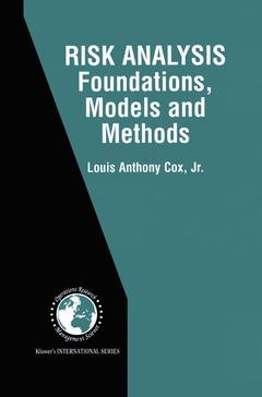 Couverture de l’ouvrage Risk Analysis Foundations, Models, and Methods