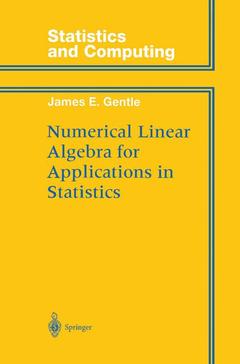 Couverture de l’ouvrage Numerical Linear Algebra for Applications in Statistics