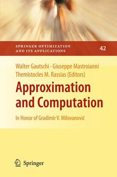 Couverture de l’ouvrage Approximation and Computation