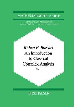 Couverture de l’ouvrage An Introduction to Classical Complex Analysis