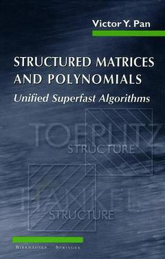 Couverture de l’ouvrage Structured Matrices and Polynomials