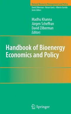 Cover of the book Handbook of Bioenergy Economics and Policy