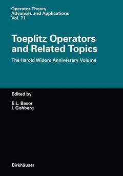 Couverture de l’ouvrage Toeplitz Operators and Related Topics