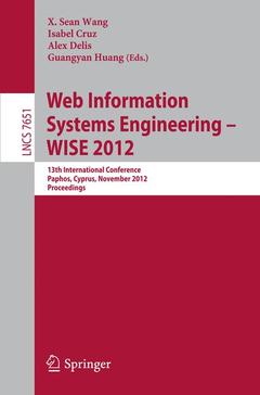Couverture de l’ouvrage Web Information Systems Engineering - WISE 2012