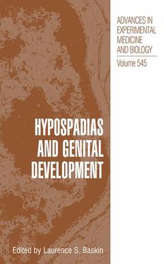 Couverture de l’ouvrage Hypospadias and Genital Development