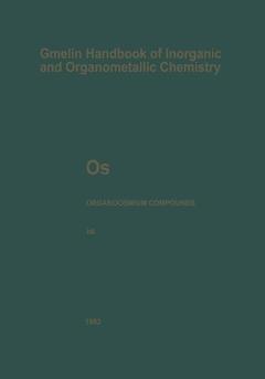 Couverture de l’ouvrage Os Organoosmium Compounds