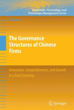 Couverture de l’ouvrage The Governance Structures of Chinese Firms