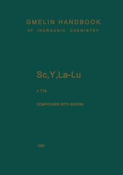 Couverture de l’ouvrage Sc, Y, La-Lu. Rare Earth Elements