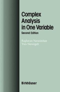 Couverture de l’ouvrage Complex Analysis in One Variable