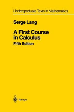 Cover of the book A First Course in Calculus
