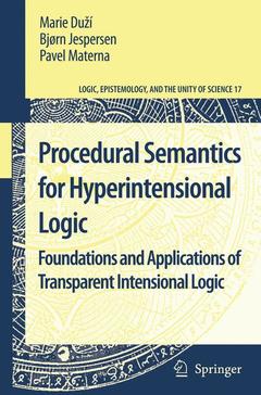 Couverture de l’ouvrage Procedural Semantics for Hyperintensional Logic
