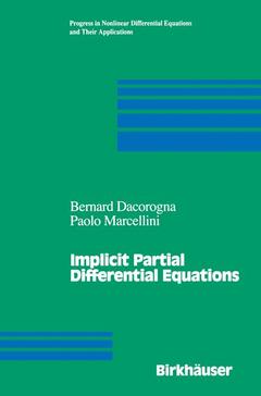 Couverture de l’ouvrage Implicit Partial Differential Equations