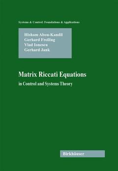 Cover of the book Matrix Riccati Equations in Control and Systems Theory
