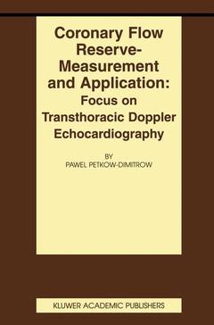 Couverture de l’ouvrage Coronary flow reserve - measurement and application: Focus on transthoracic Doppler echocardiography