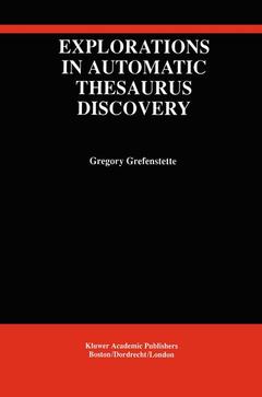 Couverture de l’ouvrage Explorations in Automatic Thesaurus Discovery