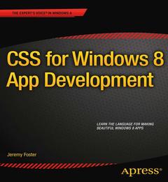 Couverture de l’ouvrage CSS for Windows 8 App Development