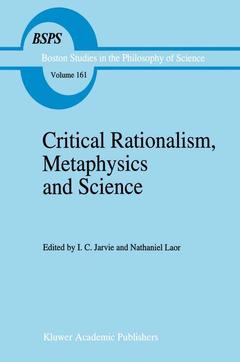 Couverture de l’ouvrage Critical Rationalism, Metaphysics and Science