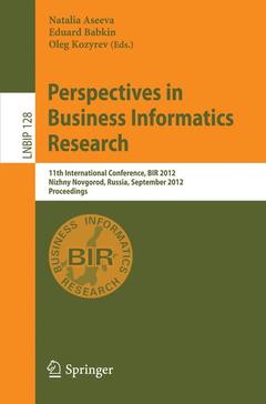 Cover of the book Perspectives in Business Informatics Research