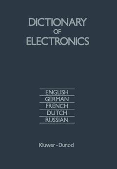 Couverture de l’ouvrage Dictionary of Electronics