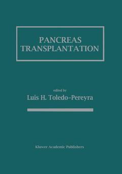Couverture de l’ouvrage Pancreas Transplantation