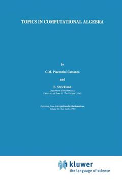 Couverture de l’ouvrage Topics in Computational Algebra