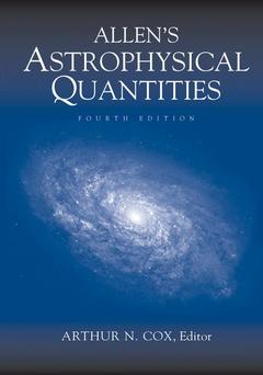 Couverture de l’ouvrage Allen’s Astrophysical Quantities