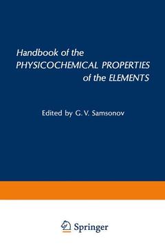 Couverture de l’ouvrage Handbook of the Physicochemical Properties of the Elements