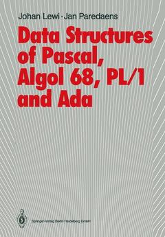 Cover of the book Data Structures of Pascal, Algol 68, PL/1 and Ada