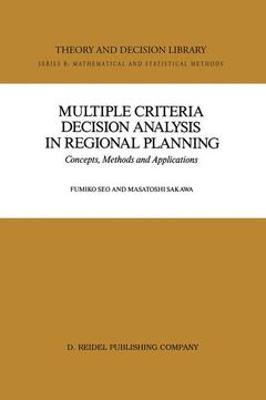 Couverture de l’ouvrage Multiple Criteria Decision Analysis in Regional Planning