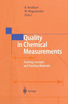 Couverture de l’ouvrage Quality in Chemical Measurements