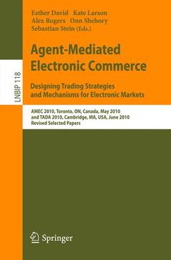 Couverture de l’ouvrage Agent-Mediated Electronic Commerce. Designing Trading Strategies and Mechanisms for Electronic Markets