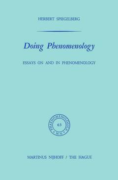 Couverture de l’ouvrage Doing Phenomenology